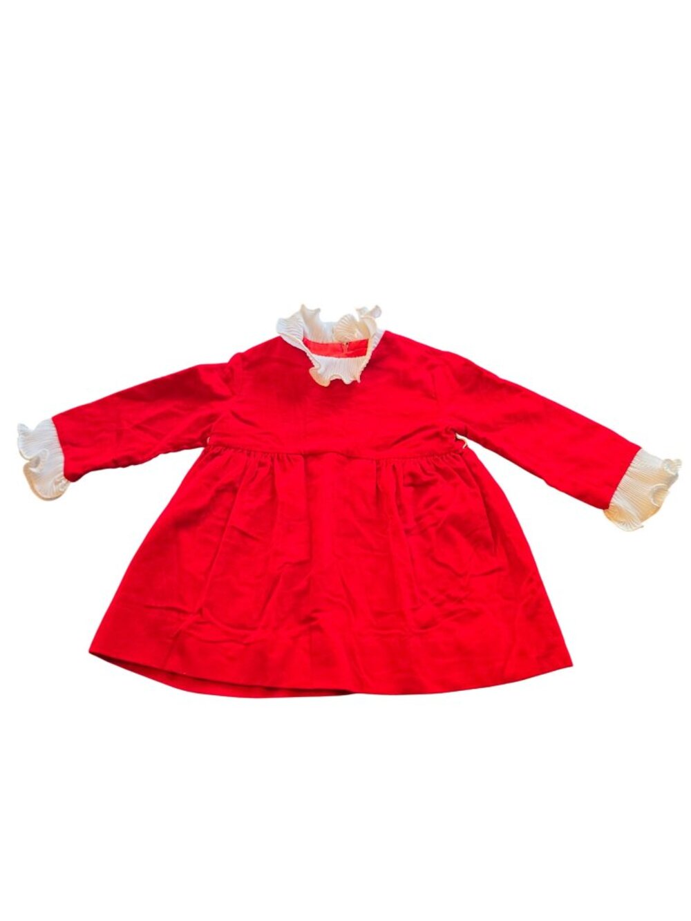 Youngland Vintage 18M Red Velvet Holiday Dress Lace Collar Baby Girl Christmas